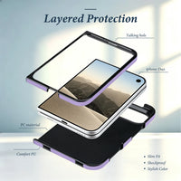 Buy Chic Quilted PU Leather Case with Layered Protection, PC Frame, 2mm Raised Camera Edge & 1.2mm Raised Screen Bezel for iPhone Duo - CALLA at Caseles-iPhone Duo, Black