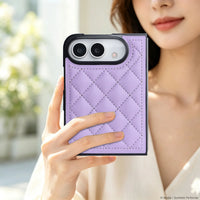 Buy Chic Quilted PU Leather Case with Layered Protection, PC Frame, 2mm Raised Camera Edge & 1.2mm Raised Screen Bezel for iPhone Duo - CALLA at Caseles-iPhone Duo, Black