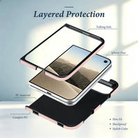 Buy Chic Quilted PU Leather Case with Layered Protection, PC Frame, 2mm Raised Camera Edge & 1.2mm Raised Screen Bezel for iPhone Duo - CALLA at Caseles-iPhone Duo, Black