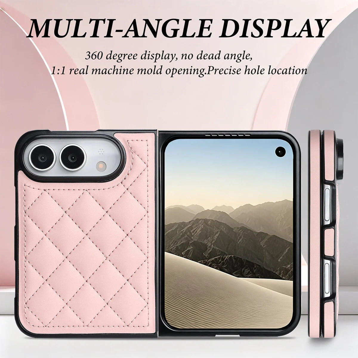Buy Chic Quilted PU Leather Case with Layered Protection, PC Frame, 2mm Raised Camera Edge & 1.2mm Raised Screen Bezel for iPhone Duo - CALLA at Caseles-iPhone Duo, Black