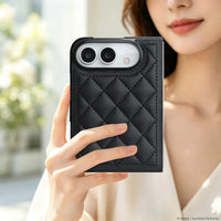 Buy Chic Quilted PU Leather Case with Layered Protection, PC Frame, 2mm Raised Camera Edge & 1.2mm Raised Screen Bezel for iPhone Duo - CALLA at Caseles-iPhone Duo, Black