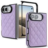 Buy Chic Quilted PU Leather Case with Layered Protection, PC Frame, 2mm Raised Camera Edge & 1.2mm Raised Screen Bezel for iPhone Duo - CALLA at Caseles-iPhone Duo, Light Purple