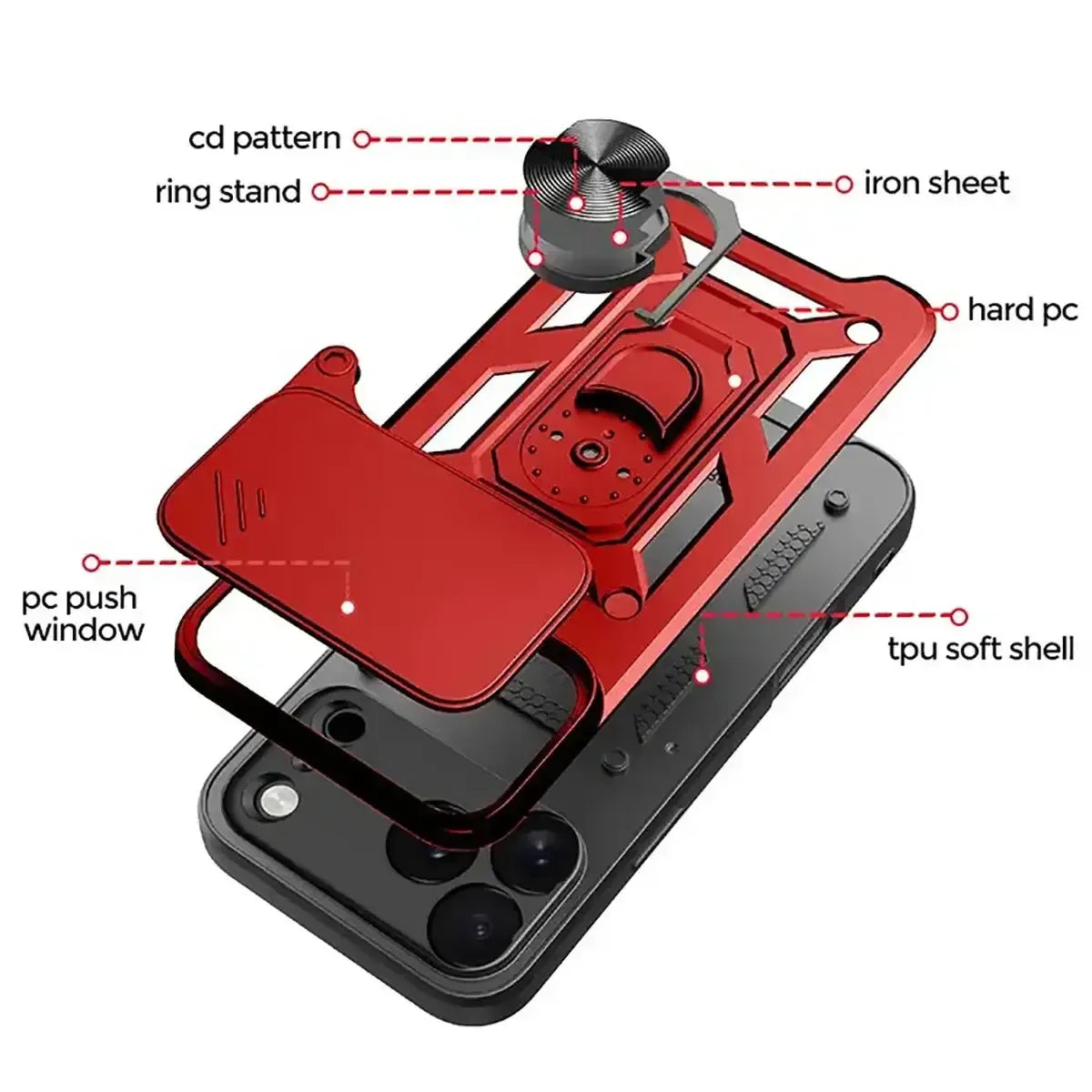 Buy Metal iPhone Case, with Built in Screen Protector, FullBody Protective Shockproof Heavy Duty Rugged Defender Cover,Callum at Caseles-iPhone 17 Pro Max, Callum-Black
