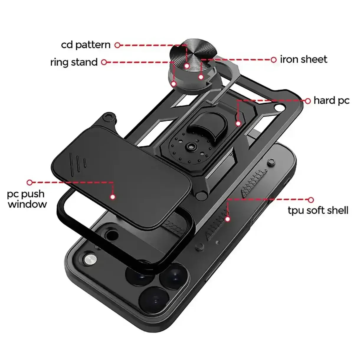 Buy Metal iPhone Case, with Built in Screen Protector, FullBody Protective Shockproof Heavy Duty Rugged Defender Cover,Callum at Caseles-iPhone 17 Pro Max, Callum-Black