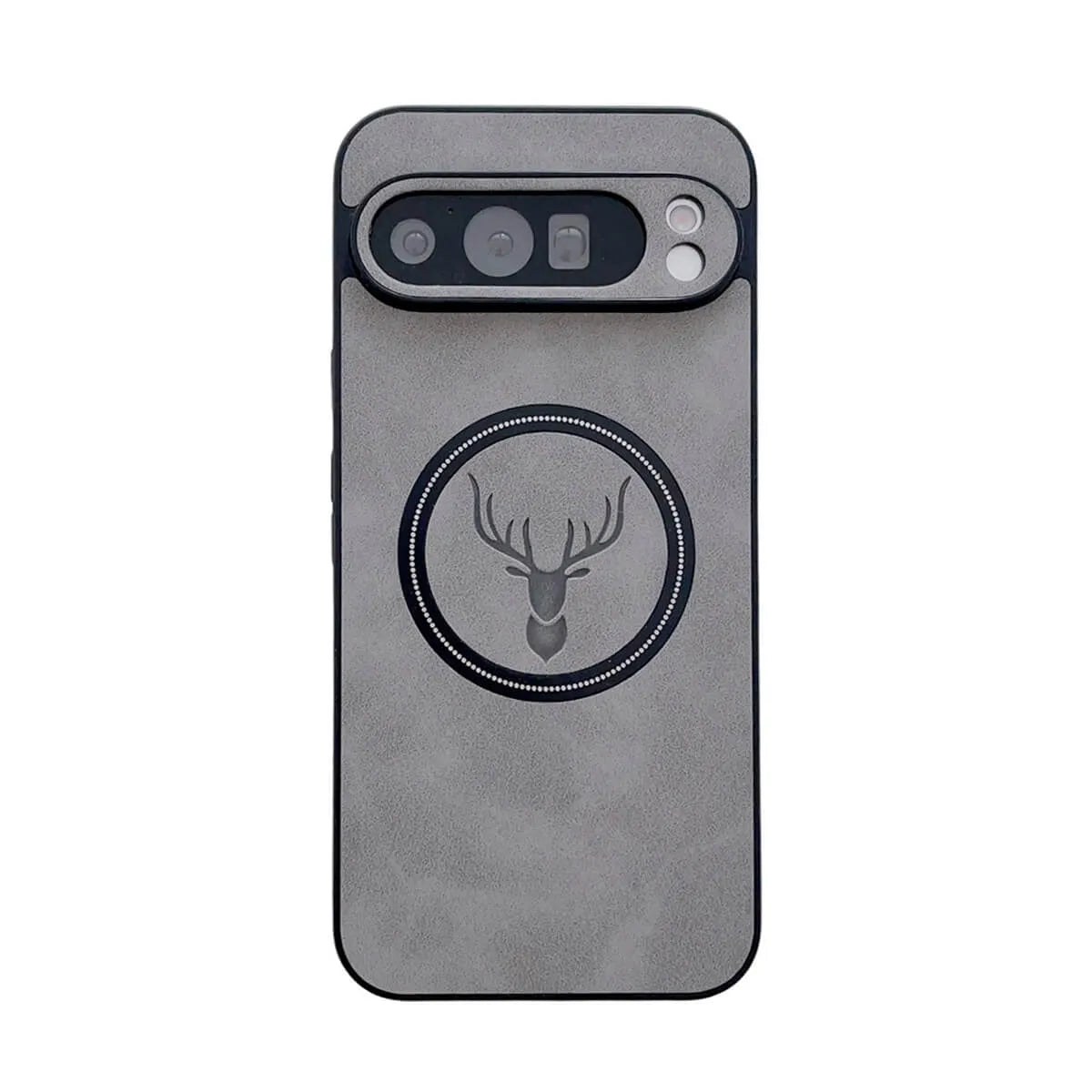 Buy Premium PU leather deer case with full protection and MagSafe wireless charging for Google Pixel – ADAM at Caseles-Google Pixel 9 Pro XL, Caribou-Dark Gray