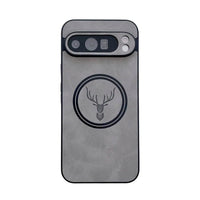 Buy Premium PU leather deer case with full protection and MagSafe wireless charging for Google Pixel – ADAM at Caseles-Google Pixel 9 Pro XL, Caribou-Dark Gray