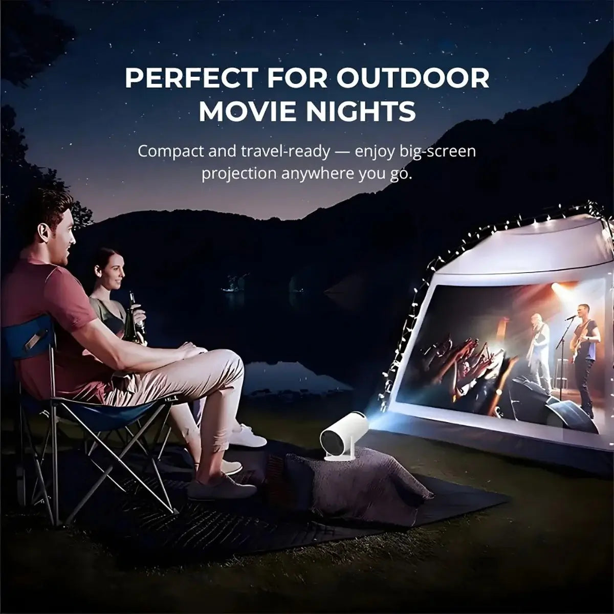 Buy Portable 4K-Supported 1080P WiFi Projector with Android 11: Auto-Keystone Smart Home Theater - Cinema Go Mini at Caseles-, 