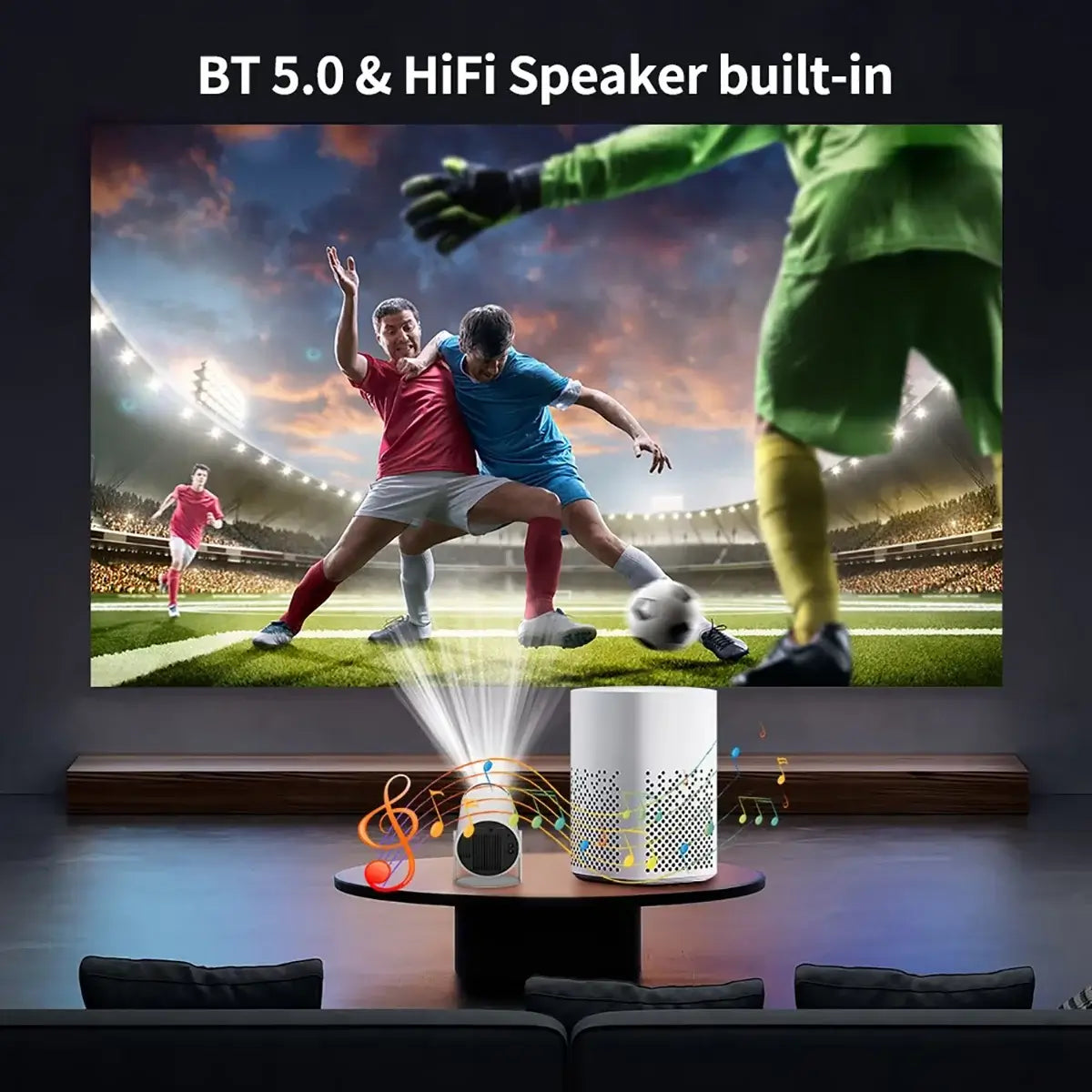 Buy Portable 4K-Supported 1080P WiFi Projector with Android 11: Auto-Keystone Smart Home Theater - Cinema Go Mini at Caseles-, 