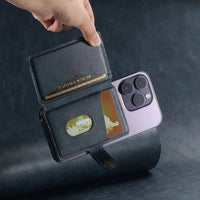 Buy Magnetic Wallet & Phone Stand,Classic Magnetic Card Holder Wallet at Caseles-Brown, 