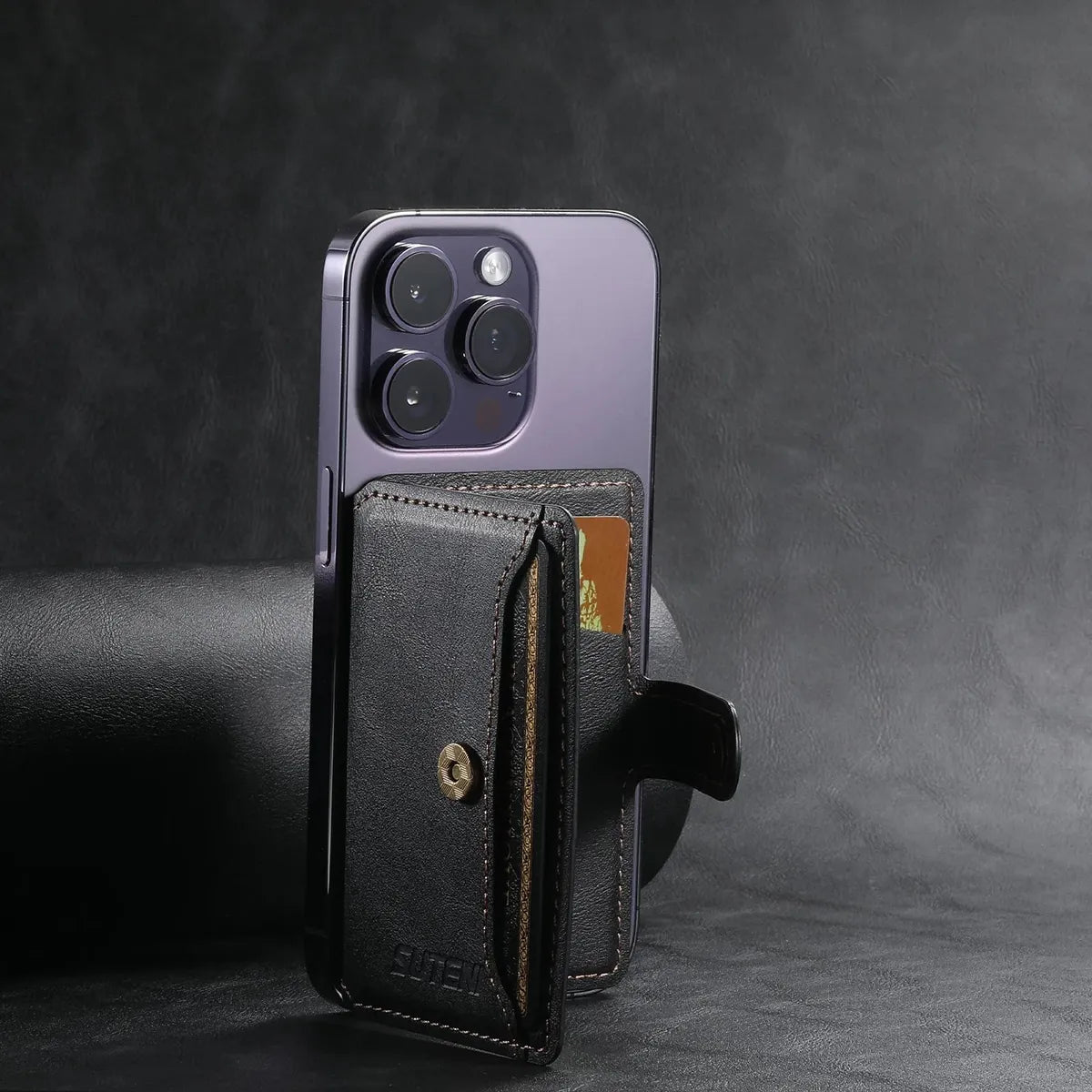 Buy Magnetic Wallet & Phone Stand,Classic Magnetic Card Holder Wallet at Caseles-Brown, 