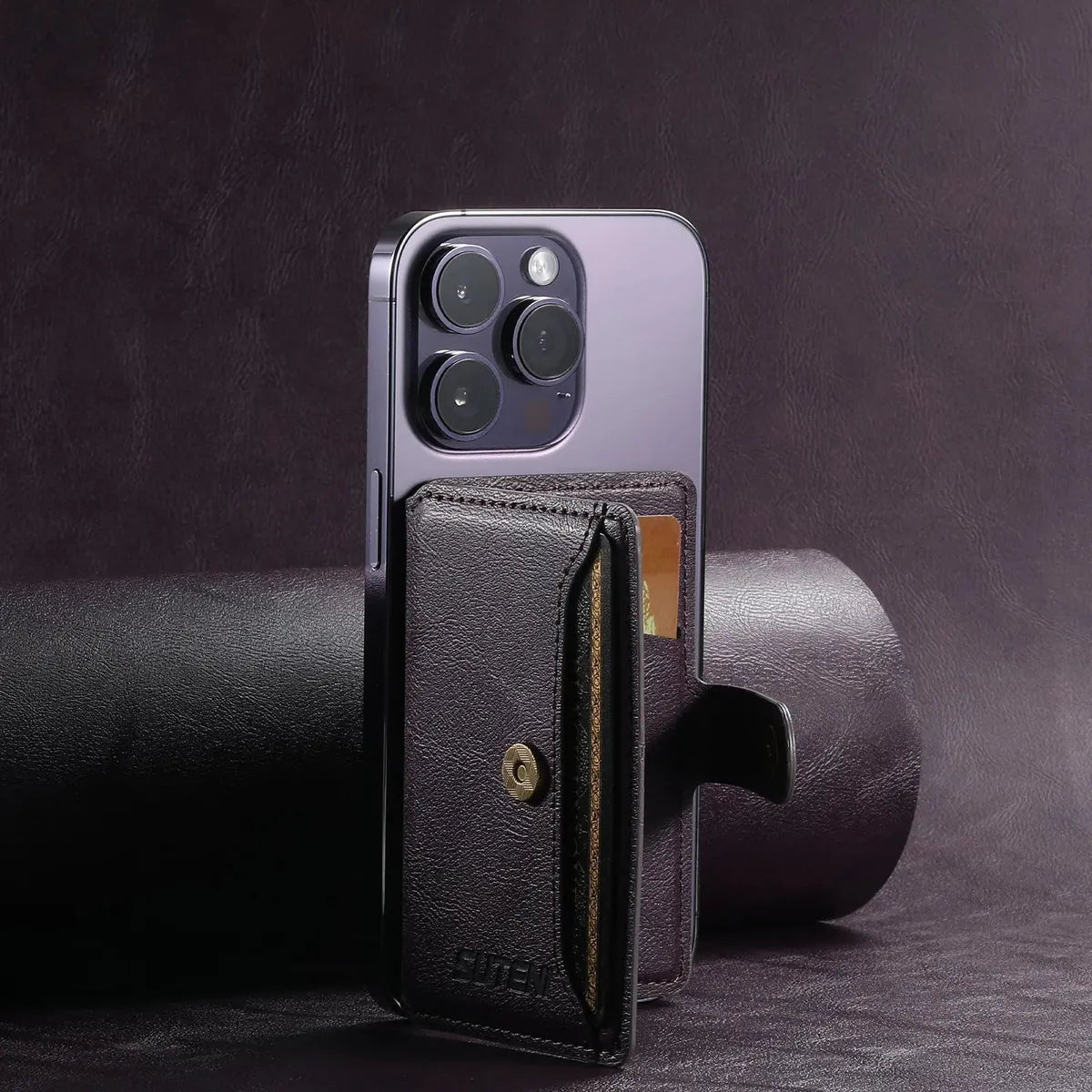 Buy Magnetic Wallet & Phone Stand,Classic Magnetic Card Holder Wallet at Caseles-Brown, 