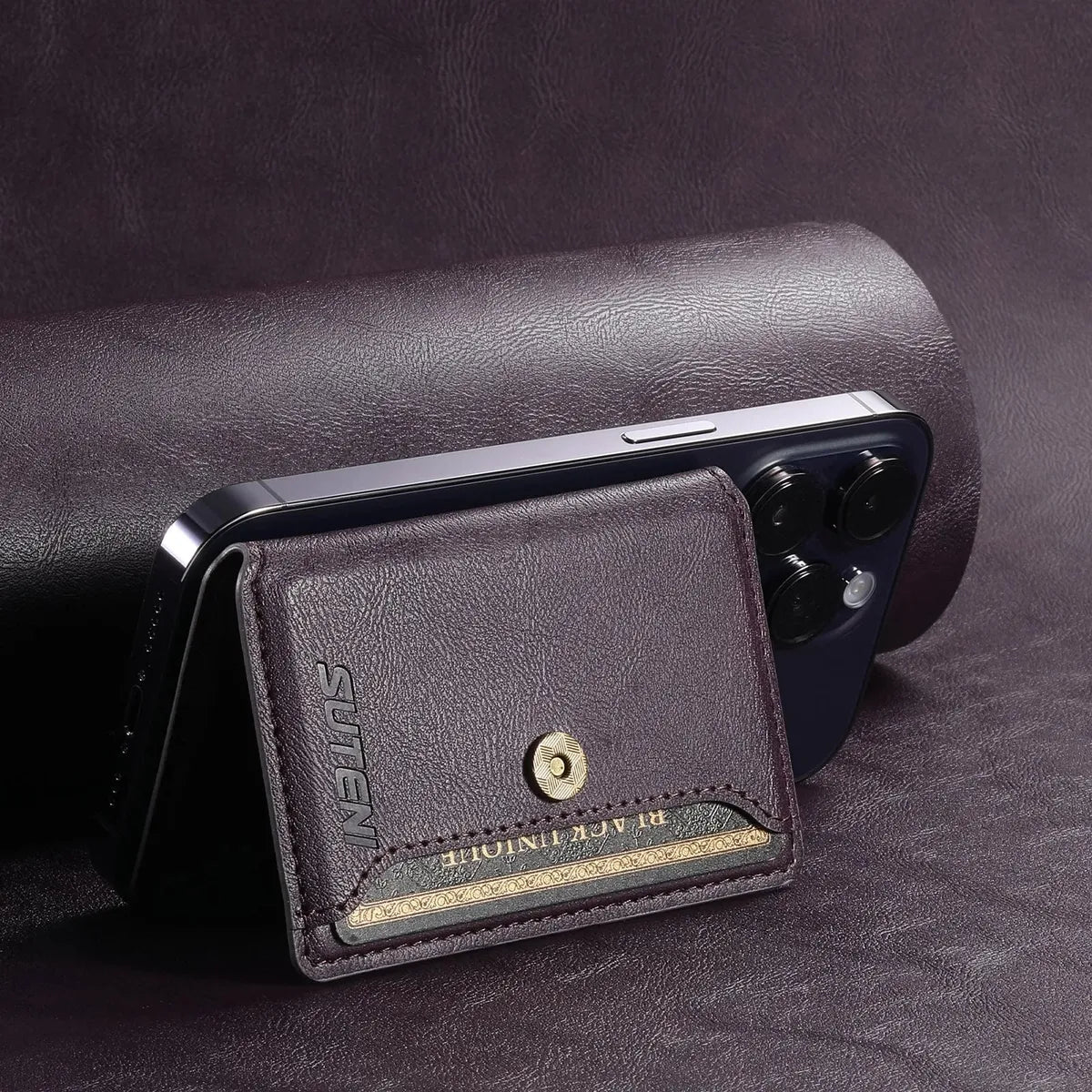 Buy Magnetic Wallet & Phone Stand,Classic Magnetic Card Holder Wallet at Caseles-Brown, 