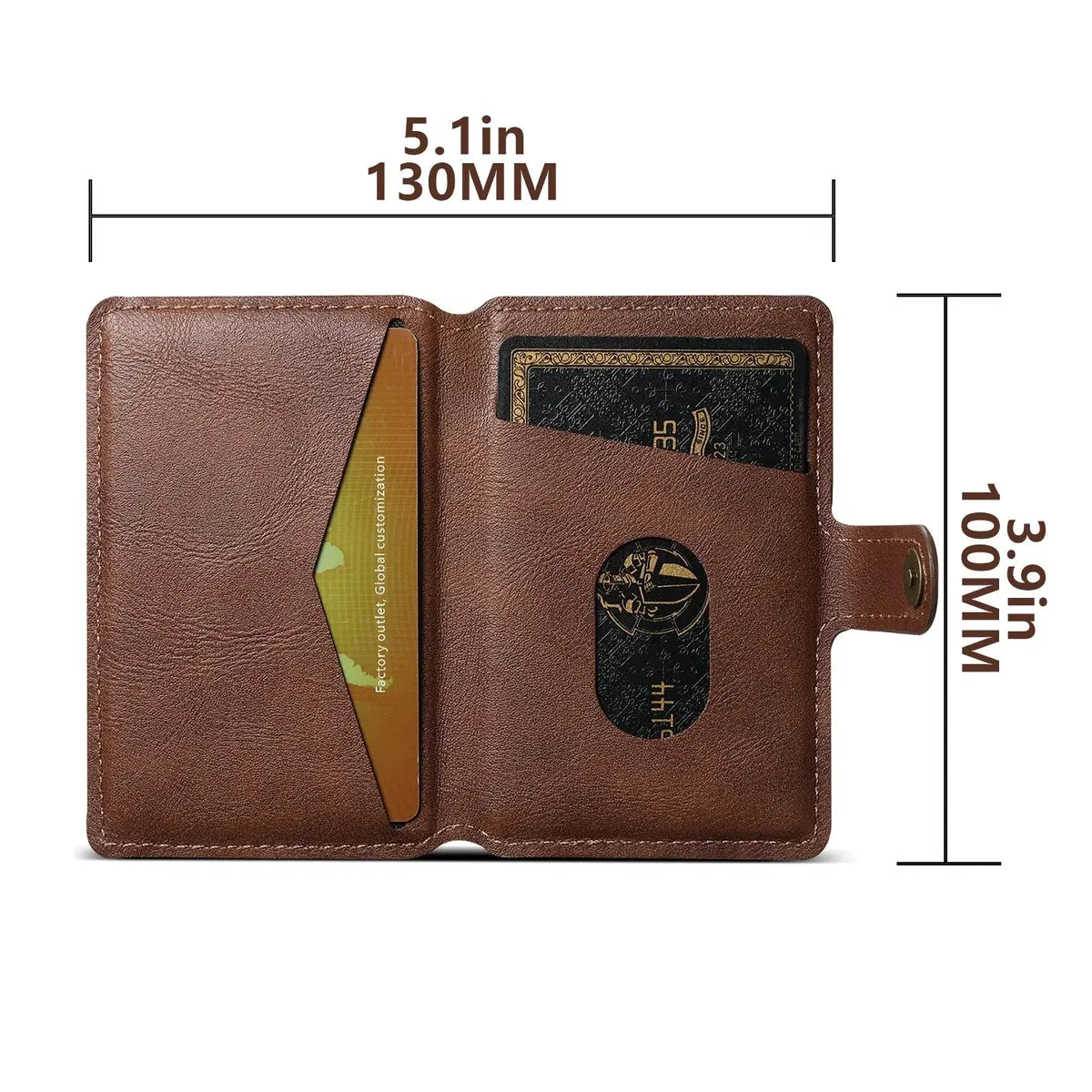 Buy Magnetic Wallet & Phone Stand,Classic Magnetic Card Holder Wallet at Caseles-Brown, 