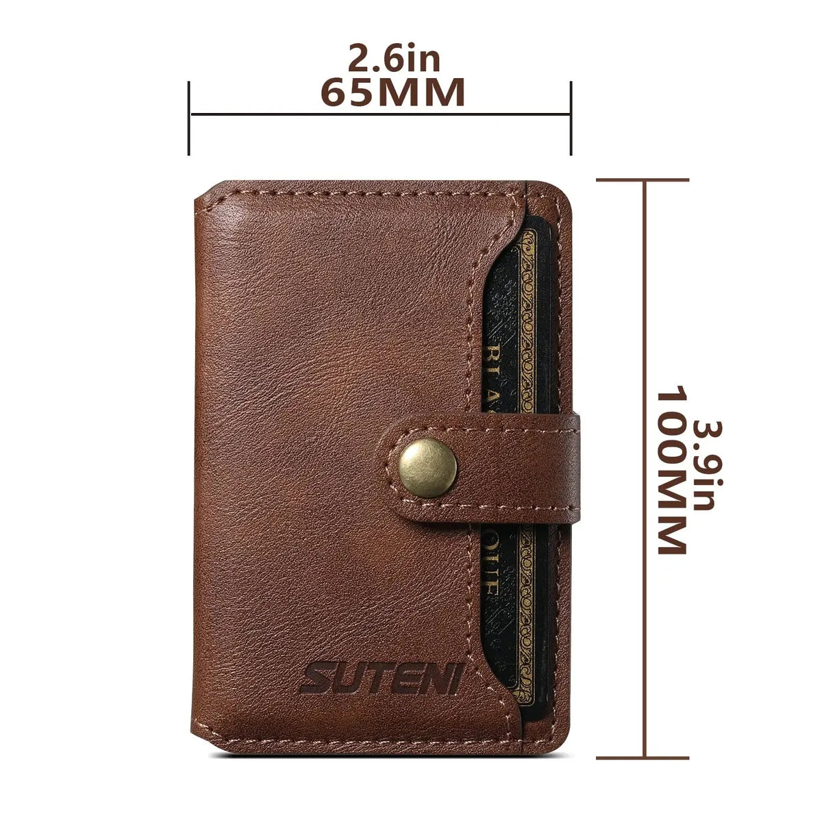 Buy Magnetic Wallet & Phone Stand,Classic Magnetic Card Holder Wallet at Caseles-Brown, 