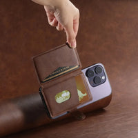 Buy Magnetic Wallet & Phone Stand,Classic Magnetic Card Holder Wallet at Caseles-Brown, 