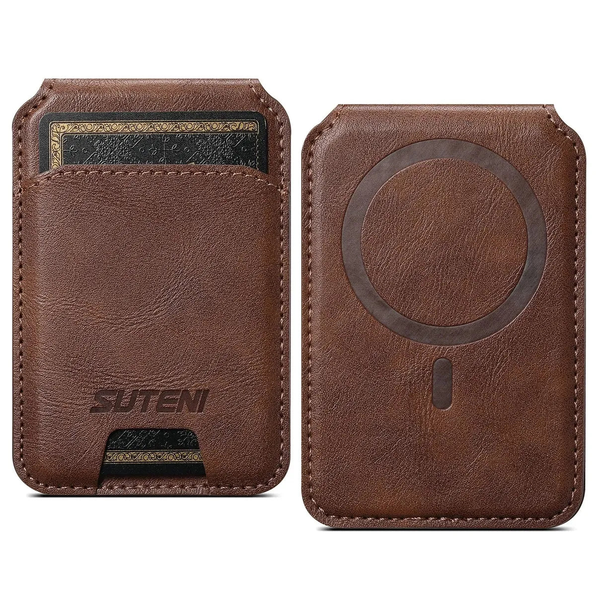 Buy Magnetic Wallet & Phone Stand,Classic Magnetic Card Holder Wallet S2 at Caseles-Brown, 