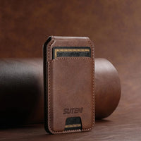 Buy Magnetic Wallet & Phone Stand,Classic Magnetic Card Holder Wallet S2 at Caseles-Brown, 