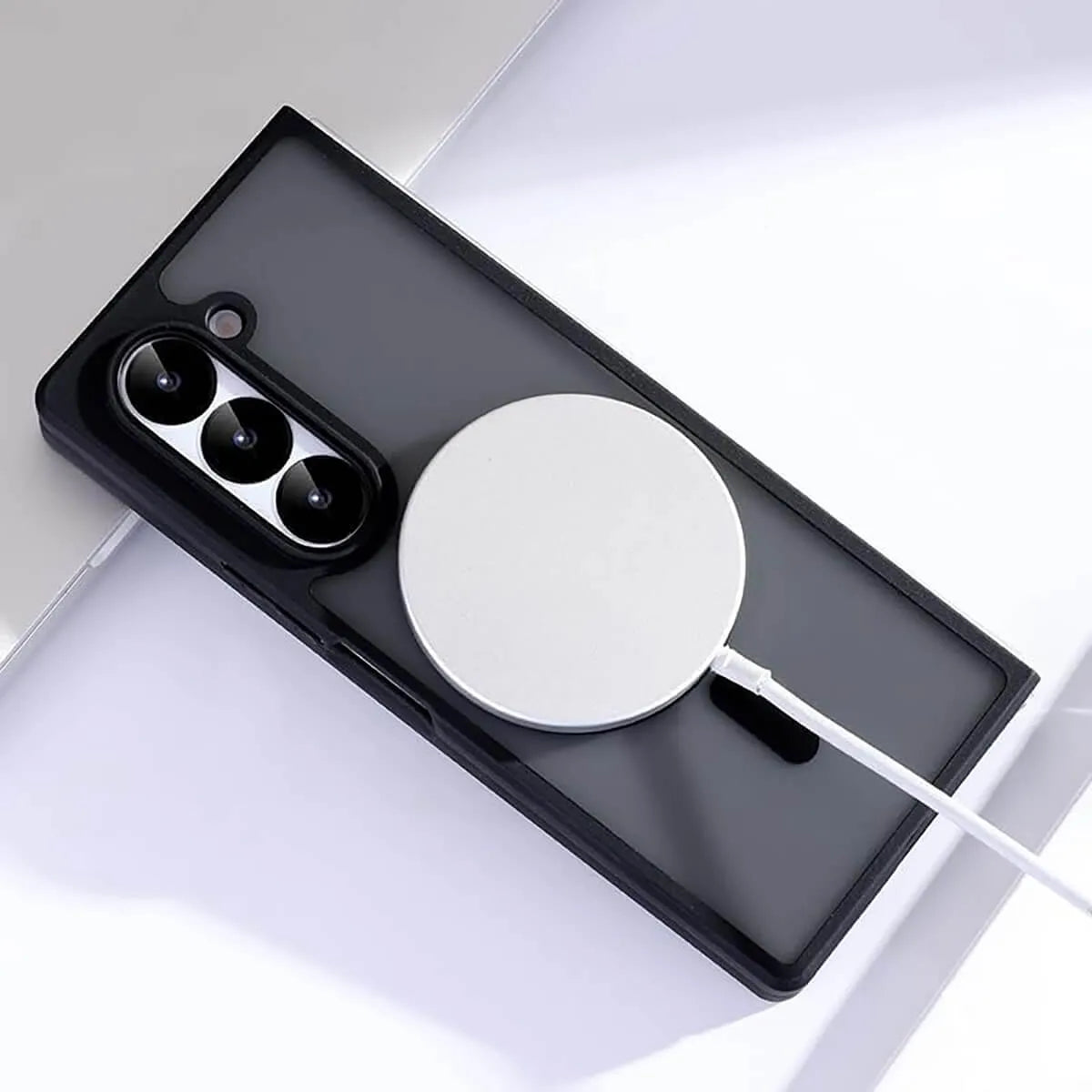 Buy Magnetic Case for Samsung Galaxy Z Fold & Flip, Slim Matte Translucent Shockproof Cover, MagSafe Compatible, Classic Magsafe Case for Galaxy Z at Caseles-Samsung Galaxy Z Fold 7, 