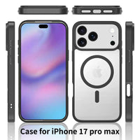 Buy MagSafe iPhone 17 Case – Anti-Scratch, Military-Grade Protection, Shockproof & Slim Design - CLEAR COLORFUL MAGSAFE IPHONE CASE at Caseles -iPhone 17 Pro Max, Black