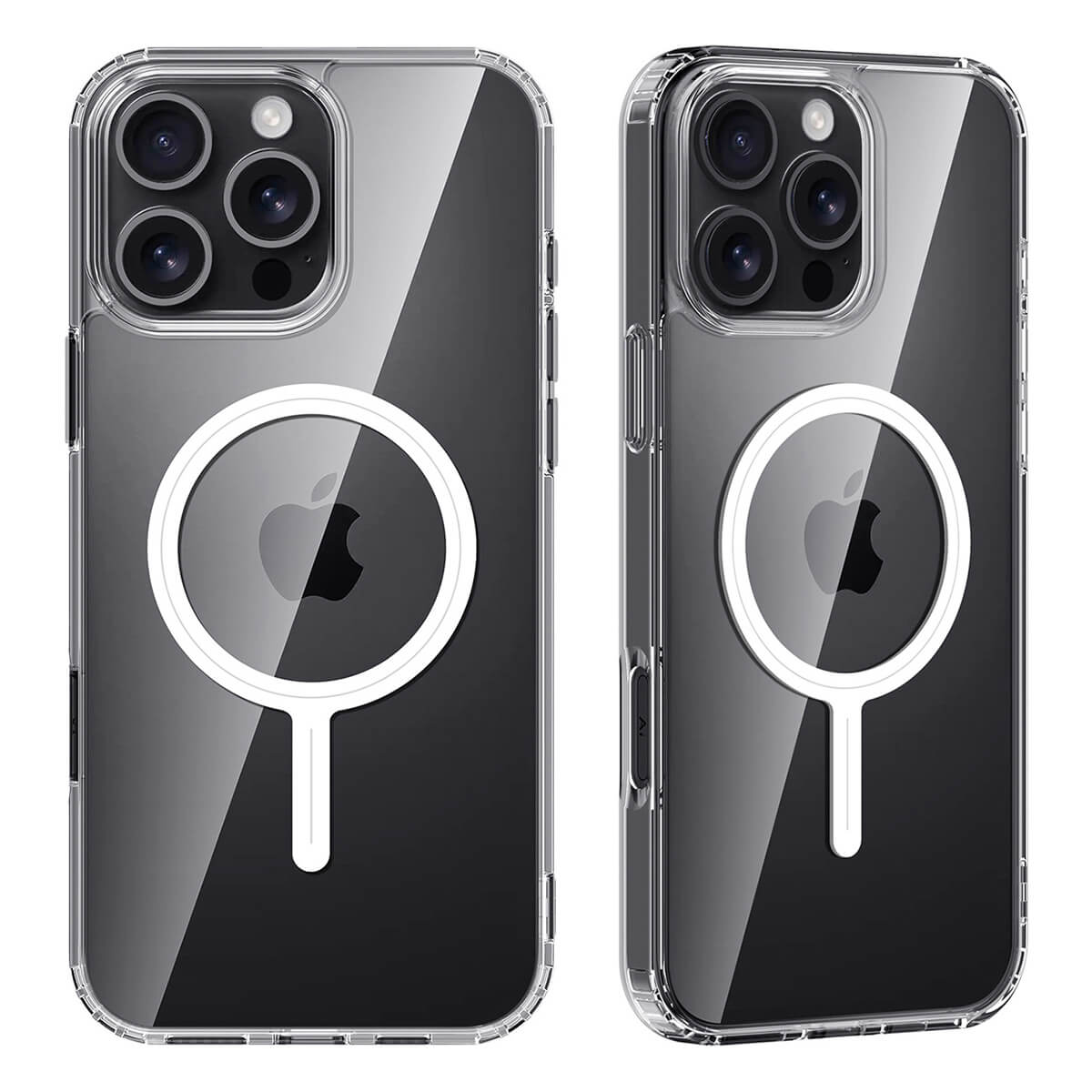 Buy Slim crystal-clear MagSafe iPhone case with strong magnetic adsorption, anti-yellowing durability, and military-grade drop protection - iPhone MagSafe Clear Case at Caseles -iPhone 17 Pro Max, 