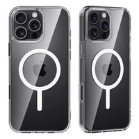 Buy Slim crystal-clear MagSafe iPhone case with strong magnetic adsorption, anti-yellowing durability, and military-grade drop protection - iPhone MagSafe Clear Case at Caseles -iPhone 17 Pro Max, 