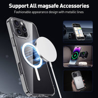 Buy Slim crystal-clear MagSafe iPhone case with strong magnetic adsorption, anti-yellowing durability, and military-grade drop protection - iPhone MagSafe Clear Case at Caseles -iPhone 17 Pro Max, 