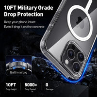 Buy Slim crystal-clear MagSafe iPhone case with strong magnetic adsorption, anti-yellowing durability, and military-grade drop protection - iPhone MagSafe Clear Case at Caseles -iPhone 17 Pro Max, 