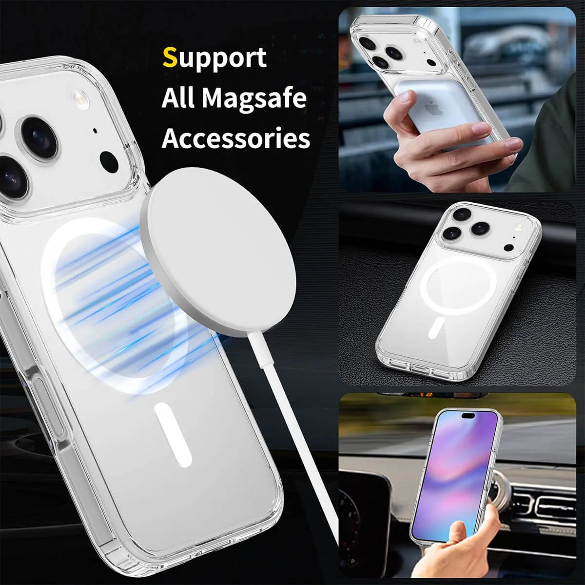 Buy MagSafe iPhone 17 Case – Anti-Scratch, Military-Grade Protection, Shockproof & Slim Design - MagSafe Clear Case at for iPhone at Caseles -iPhone 17 Pro Max, Clear