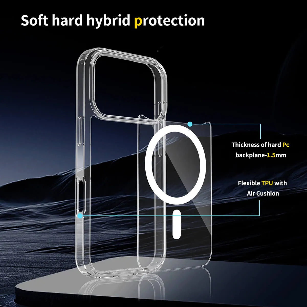 Buy MagSafe iPhone 17 Case – Anti-Scratch, Military-Grade Protection, Shockproof & Slim Design - MagSafe Clear Case at for iPhone at Caseles -iPhone 17 Pro Max, Clear