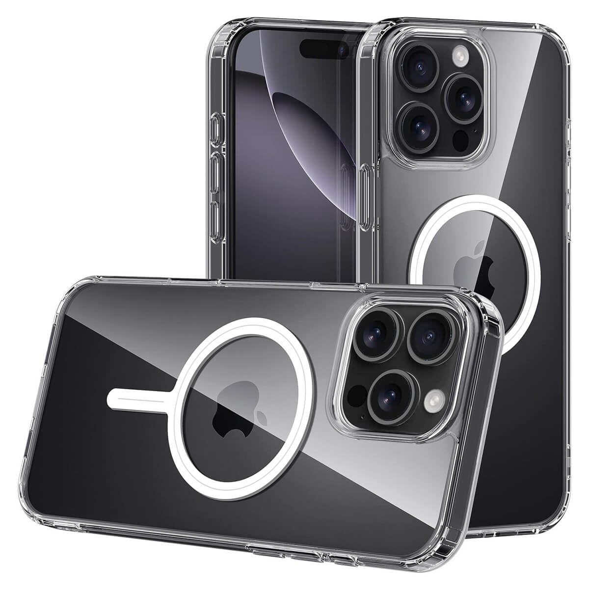 Buy Slim crystal-clear MagSafe iPhone case with strong magnetic adsorption, anti-yellowing durability, and military-grade drop protection - iPhone MagSafe Clear Case at Caseles -iPhone 17 Pro Max, 
