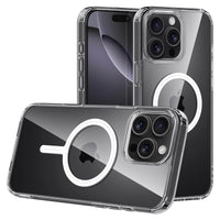 Buy Slim crystal-clear MagSafe iPhone case with strong magnetic adsorption, anti-yellowing durability, and military-grade drop protection - iPhone MagSafe Clear Case at Caseles -iPhone 17 Pro Max, 