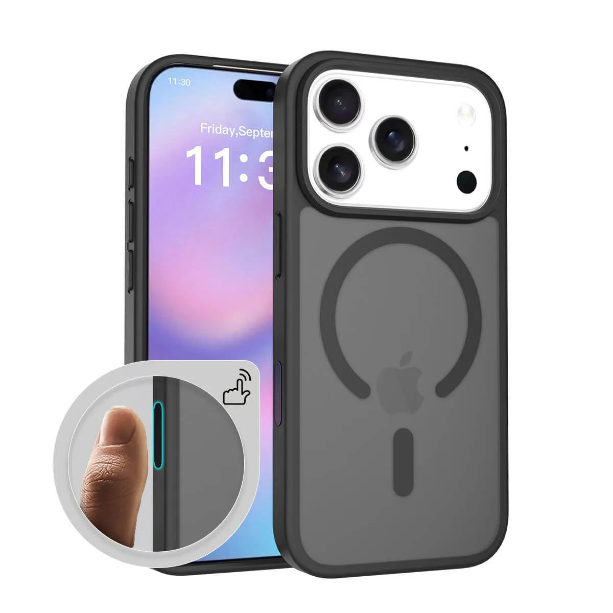 Buy MagSafe iPhone 17 Case with Camera Button, Military-Grade Protection - iPhone MagSafe Clear Case at Caseles -iPhone 17 Pro Max, Gray