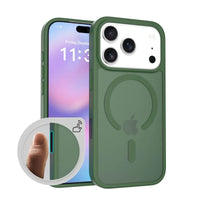 Buy MagSafe iPhone 17 Case with Camera Button, Military-Grade Protection - iPhone MagSafe Clear Case at Caseles -iPhone 17 Pro Max, Green