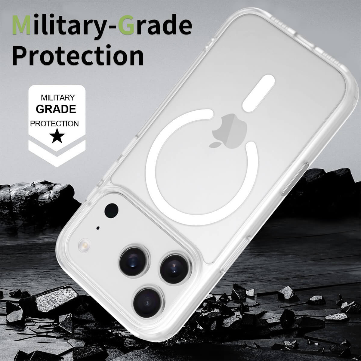 Buy MagSafe iPhone 17 Case with Camera Button, Military-Grade Protection - iPhone MagSafe Clear Case at Caseles -iPhone 17 Pro Max, White