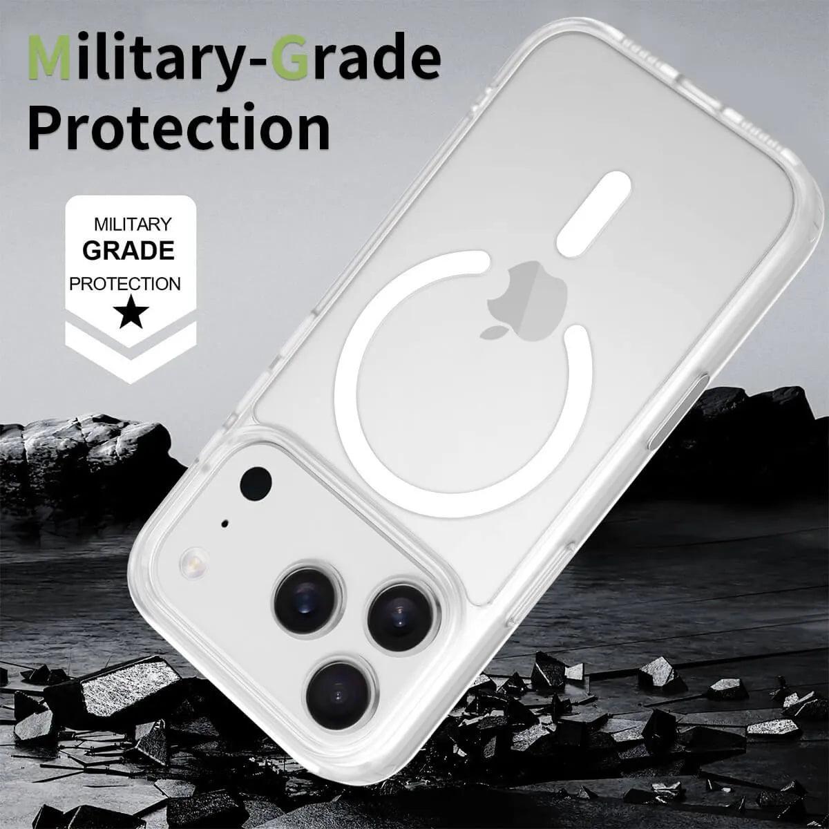 Buy MagSafe iPhone 17 Case with Camera Button, Military-Grade Protection - iPhone MagSafe Clear Case at Caseles -iPhone 17 Pro Max, White