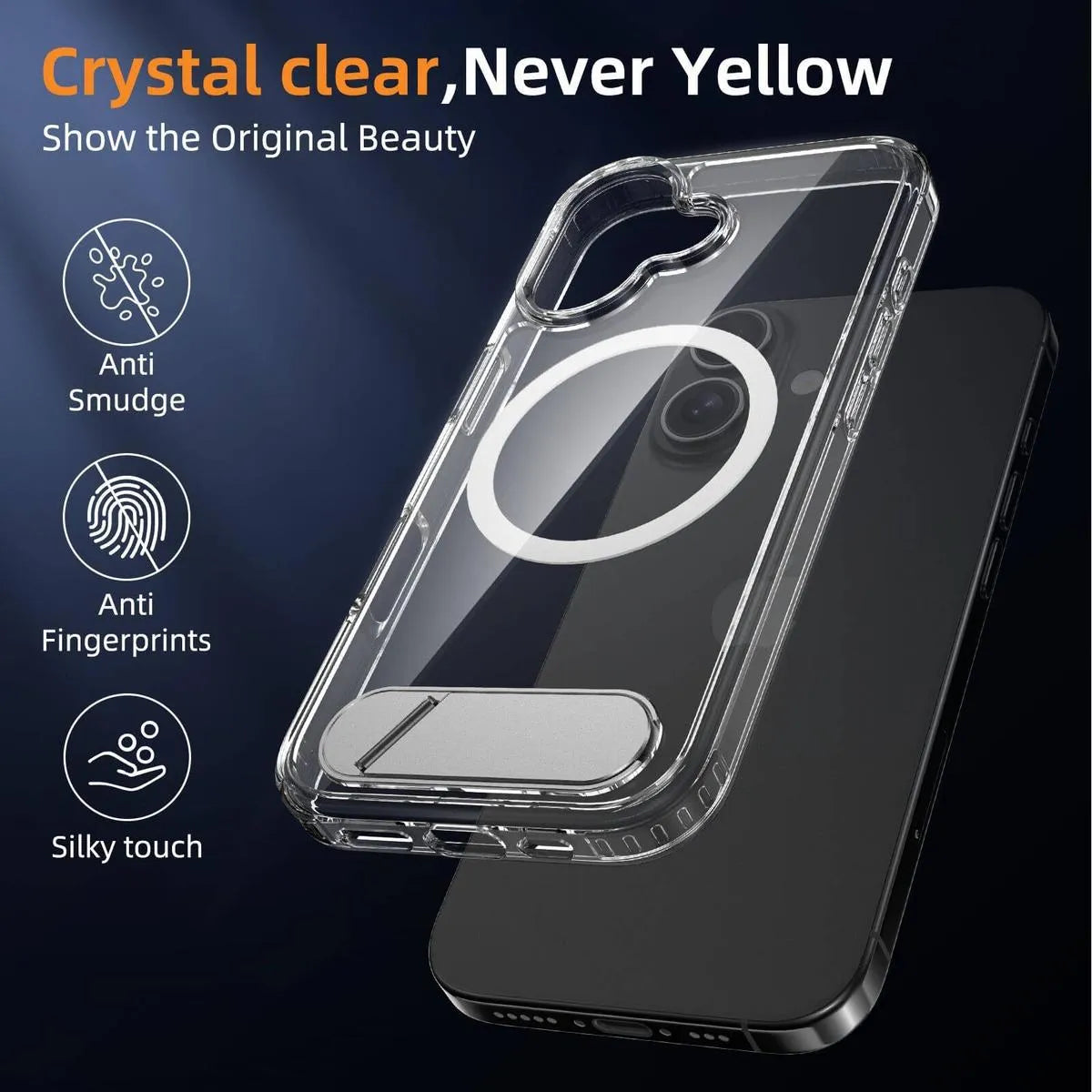 Buy MagSafe iPhone 17 Case with Camera Button, Military-Grade Protection - iPhone MagSafe Clear Case at Caseles -iPhone 17 Pro Max, Clear