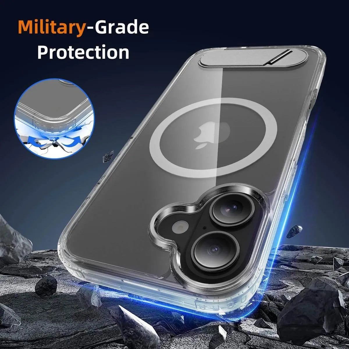 Buy MagSafe iPhone 17 Case with Camera Button, Military-Grade Protection - iPhone MagSafe Clear Case at Caseles -iPhone 17 Pro Max, Clear