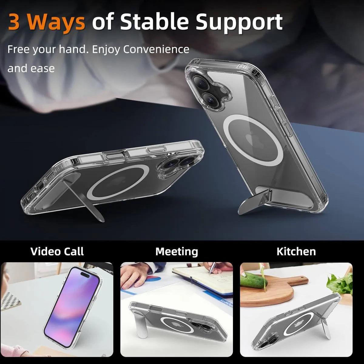 Buy MagSafe iPhone 17 Case with Camera Button, Military-Grade Protection - iPhone MagSafe Clear Case at Caseles -iPhone 17 Pro Max, Clear