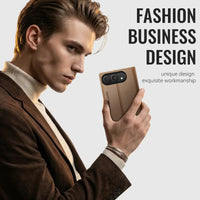 Buy Slim & Lightweight Flip Folio with 2 Card Slots, 1 Cash Slot, RFID Protection, Magnetic Closure & Wireless Charging Support for iPhone Duo - CLEO at Caseles-iPhone Duo, Black