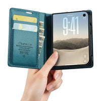 Buy Slim & Lightweight Flip Folio with 2 Card Slots, 1 Cash Slot, RFID Protection, Magnetic Closure & Wireless Charging Support for iPhone Duo - CLEO at Caseles-iPhone Duo, Black
