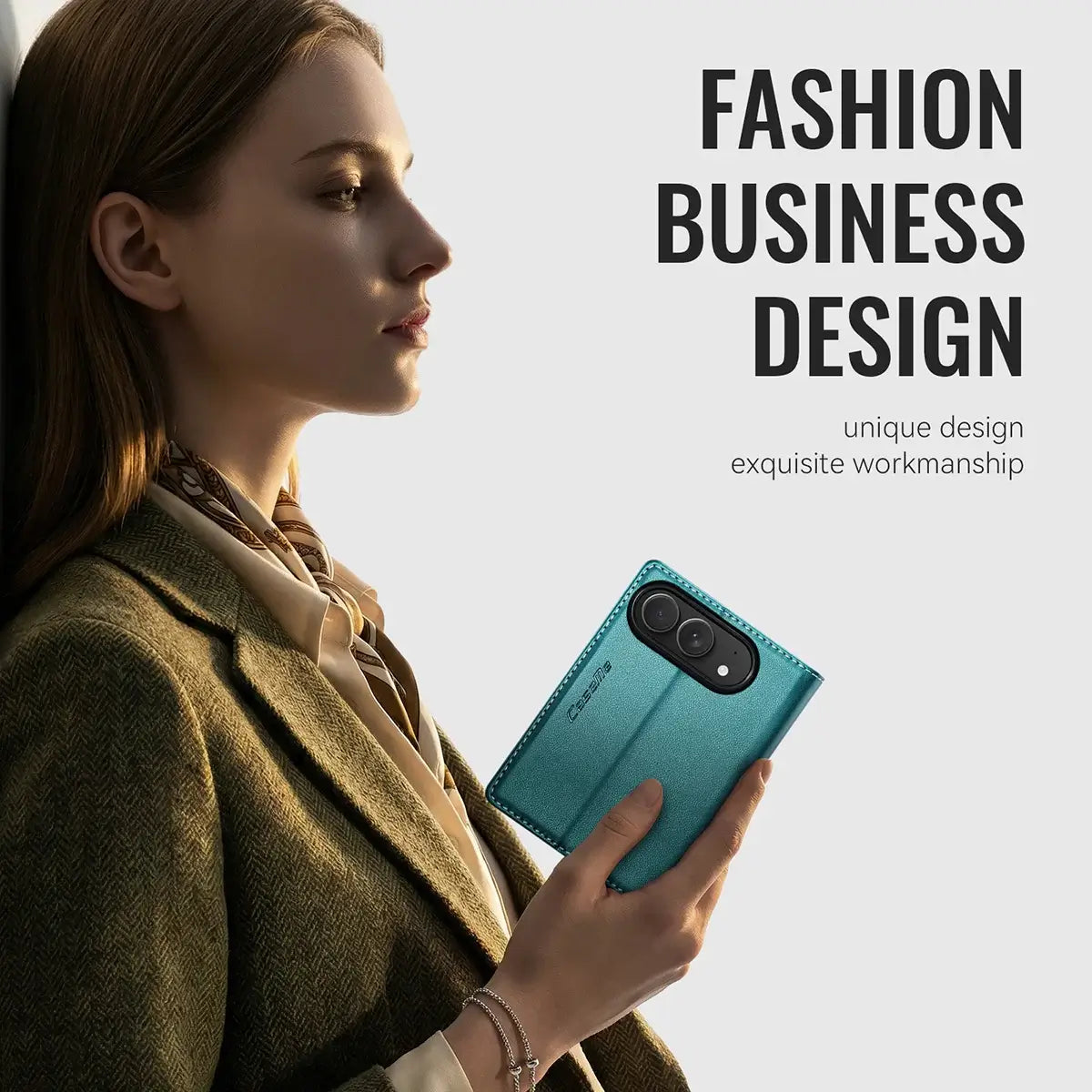 Buy Slim & Lightweight Flip Folio with 2 Card Slots, 1 Cash Slot, RFID Protection, Magnetic Closure & Wireless Charging Support for iPhone Duo - CLEO at Caseles-iPhone Duo, Black