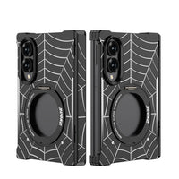 Buy Borderless Bare-Phone Feel Metal Case with Spider-Web Pattern, Rotating Magnetic Stand & Drop-Proof Protection - COB at Caseles-Samsung Galaxy Z Fold 8, Black