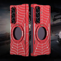 Buy Borderless Bare-Phone Feel Metal Case with Spider-Web Pattern, Rotating Magnetic Stand & Drop-Proof Protection - COB at Caseles-Samsung Galaxy Z Fold 8 Ultra, Black