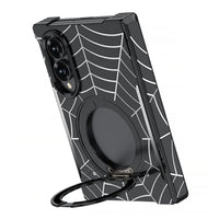 Buy Borderless Bare-Phone Feel Metal Case with Spider-Web Pattern, Rotating Magnetic Stand & Drop-Proof Protection - COB at Caseles-Samsung Galaxy Z Fold 8 Ultra, Black