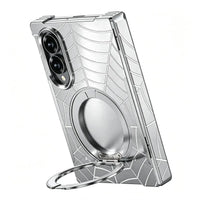 Buy Borderless Bare-Phone Feel Metal Case with Spider-Web Pattern, Rotating Magnetic Stand & Drop-Proof Protection - COB at Caseles-Samsung Galaxy Z Fold 8 Ultra, Black