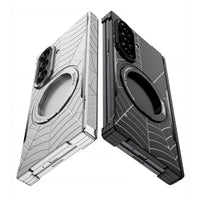 Buy Borderless Bare-Phone Feel Metal Case with Spider-Web Pattern, Rotating Magnetic Stand & Drop-Proof Protection - COB at Caseles-Samsung Galaxy Z Fold 8 Ultra, Black