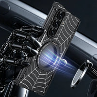 Buy Borderless Bare-Phone Feel Metal Case with Spider-Web Pattern, Rotating Magnetic Stand & Drop-Proof Protection - COB at Caseles-Samsung Galaxy Z Fold 8 Ultra, Black