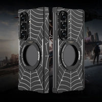 Buy Borderless Bare-Phone Feel Metal Case with Spider-Web Pattern, Rotating Magnetic Stand & Drop-Proof Protection - COB at Caseles-Samsung Galaxy Z Fold 8 Ultra, Black