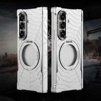 Buy Borderless Bare-Phone Feel Metal Case with Spider-Web Pattern, Rotating Magnetic Stand & Drop-Proof Protection - COB at Caseles-Samsung Galaxy Z Fold 8 Ultra, Black