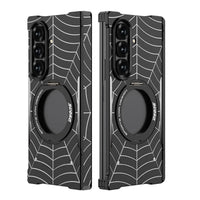 Buy Borderless Bare-Phone Feel Metal Case with Spider-Web Pattern, Rotating Magnetic Stand & Drop-Proof Protection - COB at Caseles-Samsung Galaxy Z Fold 8 Ultra, Black